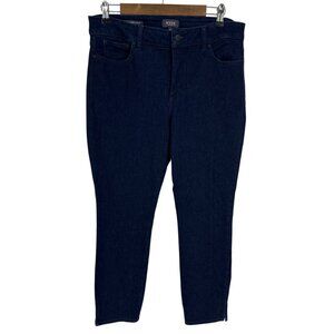 NYDJ Womens Ami Skinny Ankle Jeans Dark Wash Size 14 Stretch Denim High Rise